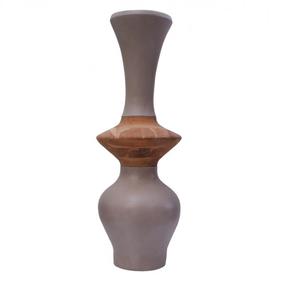 ΔΙΑΚΟΣΜΗΤΙΚΟ ΒΑΖΟ ΔΑΠΕΔΟΥ NEBULA HM4660.05S FIBER CEMENT TAUPE--ΞΥΛΟ ΤΕΑΚ Φ45x115Υεκ
