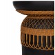 ΒΟΗΘΗΤΙΚΟ ΤΡΑΠΕΖΙ PRILEP HM18159.01 FIBER CEMENT ΜΑΥΡΟ & RATTAN--Φ60x76,5Υεκ
