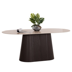 ΤΡΑΠΕΖΙ ΟΒΑΛ CATER HM18320 ΚΕΡΑΜΙΚΟ TOP ΟΨΗ ΤΡΑΒΕΡΤΙΝΑΣ-MDF ΒΑΣΗ 180x90x74Υεκ