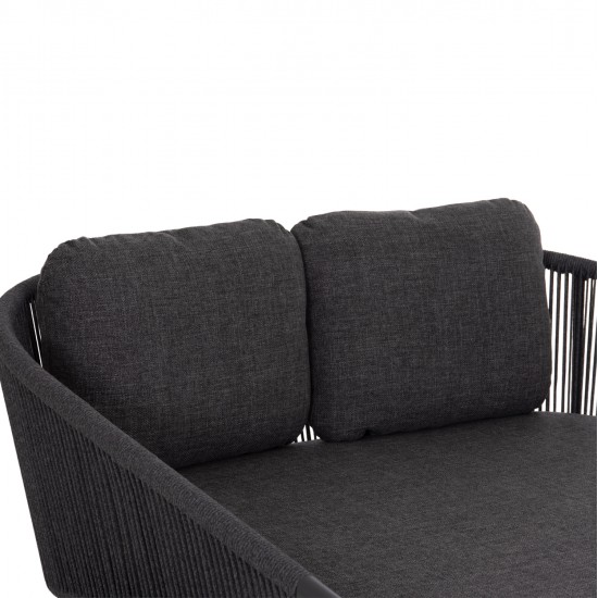 DAYBED ΣΕΙΡΑ XANTION ΗM6474.01 ΣΚΟΥΡΟ ΓΚΡΙ ΑΛΟΥΜΙΝΙΟ-ΣΧΟΙΝΙ-OLEFIN 157x147x88Υεκ