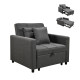 ΠΟΛΥΘΡΟΝΑ-ΚΡΕΒΑΤΙ MERO HM3306.01 ΓΚΡΙ ΥΦΑΣΜΑ 98x85x88Υεκ.