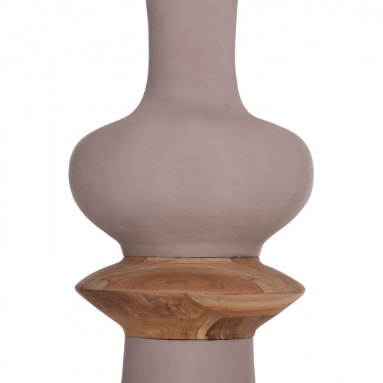 ΔΙΑΚΟΣΜΗΤΙΚΟ ΒΑΖΟ ΔΑΠΕΔΟΥ NEBULA HM4660.05L FIBER CEMENT TAUPE--ΞΥΛΟ ΤΕΑΚ Φ45x172Υεκ