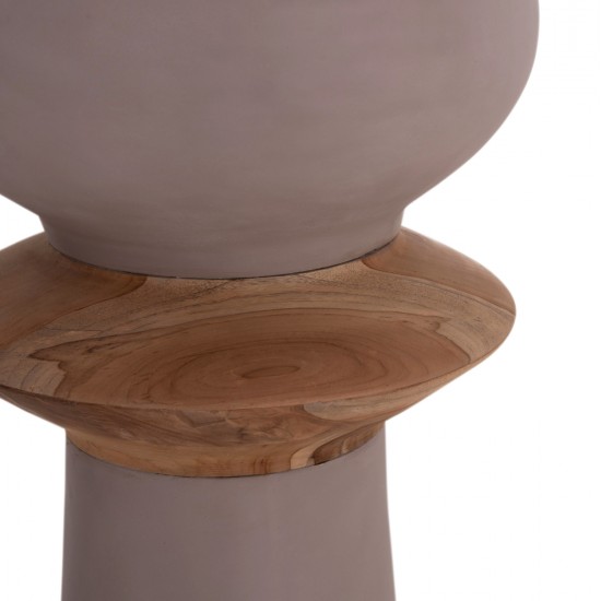 ΔΙΑΚΟΣΜΗΤΙΚΟ ΒΑΖΟ ΔΑΠΕΔΟΥ NEBULA HM4660.05L FIBER CEMENT TAUPE--ΞΥΛΟ ΤΕΑΚ Φ45x172Υεκ