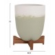 ΓΛΑΣΤΡΕΣ ΣΕΤ 2ΤΜΧ SEON HM4686.09 TERRACOTTA ΣΕ ΛΕΥΚΟ & ΠΡΑΣΙΝΟ--TEAK ΒΑΣΗ