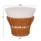 ΤΡΑΠΕΖΙ ΒΟΗΘΗΤΙΚΟ PERRAL HM18164.02S FIBER CEMENT ΛΕΥΚΟ-ΦΥΣΙΚΟ RATTAN--Φ42x36Υεκ