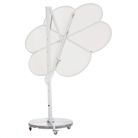 ΟΜΠΡΕΛΑ ΜΕ ΒΑΣΗ ΣΕΙΡΑ CANNOPY (flower) HM21286.02 ΑΛΟΥΜΙΝΙΟ-ΓΡΑΝΙΤΗΣ-ΛΕΥΚΟ 2,38x2,2μ