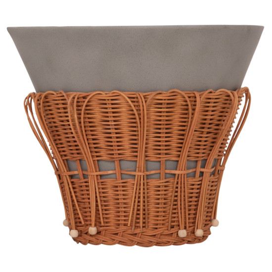 ΤΡΑΠΕΖΙ ΒΟΗΘΗΤΙΚΟ PERRAL HM18164.03S FIBER CEMENT ΓΚΡΙ-ΦΥΣΙΚΟ RATTAN--Φ42x36Υεκ