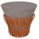 ΤΡΑΠΕΖΙ ΒΟΗΘΗΤΙΚΟ PERRAL HM18164.03S FIBER CEMENT ΓΚΡΙ-ΦΥΣΙΚΟ RATTAN--Φ42x36Υεκ