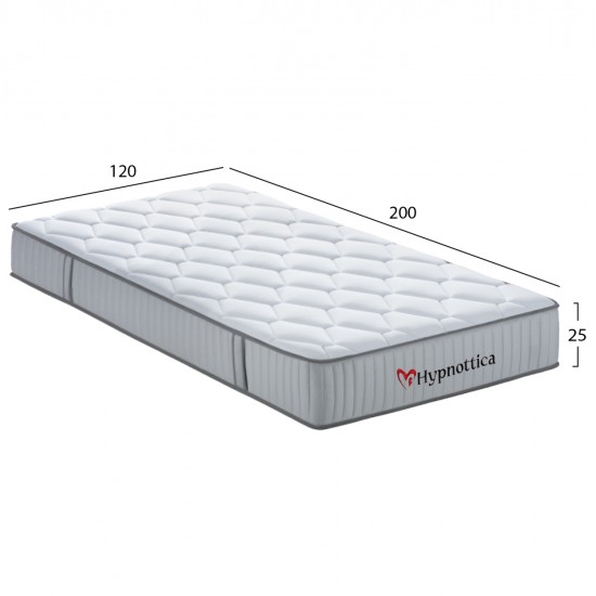 ΣΤΡΩΜΑ ΗΜΙΔΙΠΛΟ HYPNOTTICA HM748.02 POCKET SPRINGS--ΛΕΥΚΟ 120x200x25Υεκ.