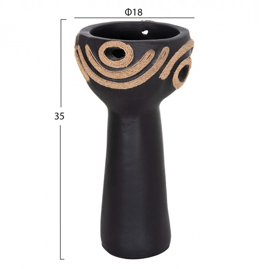 ΕΠΙΤΡΑΠΕΖΙΟ ΔΙΑΚΟΣΜΗΤΙΚΟ DEAN HM4679.01 ΜΑΥΡΗ ΤΕΡΑΚΟΤΑ & ΣΧΟΙΝΙ AGEL Φ18x35Υεκ
