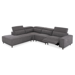 ΚΑΝΑΠΕΣ ΑΡΙΣΤΕΡΗ ΓΩΝΙΑ 5Θ ΜΕ RECLINE LUNARIS HM3316.01L ΓΚΡΙ ΥΦΑΣΜΑ 307x267x94Yεκ