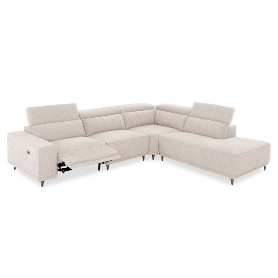 ΚΑΝΑΠΕΣ ΔΕΞΙΑ ΓΩΝΙΑ 5Θ ΜΕ RECLINE LUNARIS HM3316.02R ΕΚΡΟΥ ΥΦΑΣΜΑ 307x267x94Yεκ