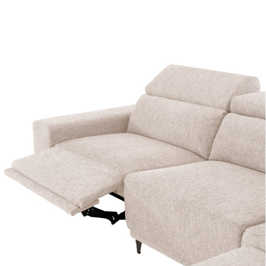ΚΑΝΑΠΕΣ ΔΕΞΙΑ ΓΩΝΙΑ 5Θ ΜΕ RECLINE LUNARIS HM3316.02R ΕΚΡΟΥ ΥΦΑΣΜΑ 307x267x94Yεκ