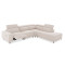 ΚΑΝΑΠΕΣ ΔΕΞΙΑ ΓΩΝΙΑ 5Θ ΜΕ RECLINE LUNARIS HM3316.02R ΕΚΡΟΥ ΥΦΑΣΜΑ 307x267x94Yεκ