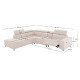 ΚΑΝΑΠΕΣ ΑΡΙΣΤΕΡΗ ΓΩΝΙΑ 5Θ ΜΕ RECLINE LUNARIS HM3316.02L ΕΚΡΟΥ ΥΦΑΣΜΑ 307x267x94Yεκ