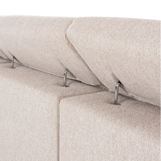 ΚΑΝΑΠΕΣ ΑΡΙΣΤΕΡΗ ΓΩΝΙΑ 5Θ ΜΕ RECLINE LUNARIS HM3316.02L ΕΚΡΟΥ ΥΦΑΣΜΑ 307x267x94Yεκ