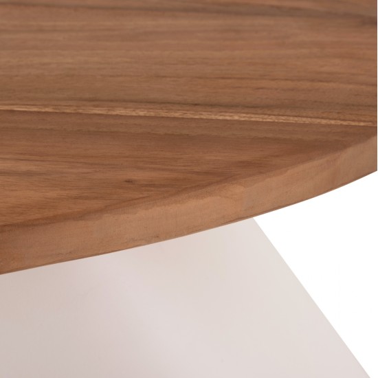 ΒΟΗΘΗΤΙΚΟ ΤΡΑΠΕΖΙ AIDA HM4692.02 FIBER CEMENT ΛΕΥΚΟ--ΞΥΛΟ TEAK TOP 47x60x59Υεκ