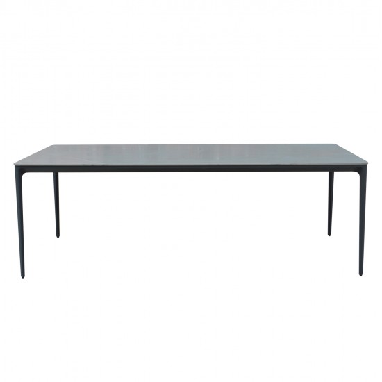 ΤΡΑΠΕΖΙ ΤΡΑΠΕΖΑΡΙΑΣ STAD HM6558.01 ΓΚΡΙ ΑΛΟΥΜΙΝΙΟ & SINTERED STONE TOP 220x100x74Υεκ
