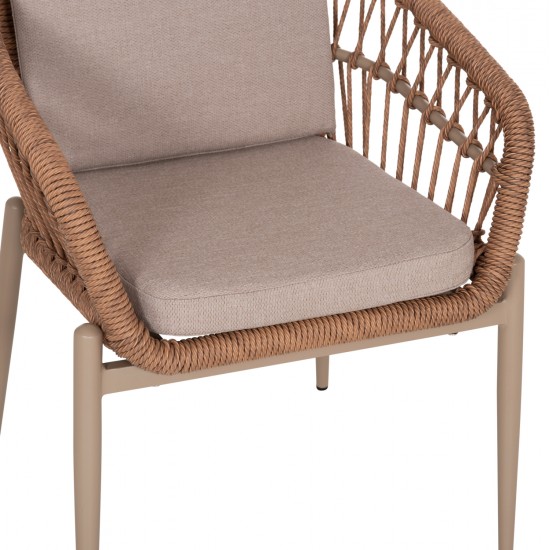 ΠΟΛΥΘΡΟΝΑ ΑΛΟΥΜΙΝΙΟΥ GALDIN HM6272.03 ΚΑΠΟΥΤΣΙΝΟ-P.E.RATTAN-ΜΠΕΖ ΥΦΑΣΜΑ 65x60x76Υεκ