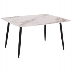 ΤΡΑΠΕΖΙ RAVEN HM18149.04 ΚΕΡΑΜΙΚΟ TOP ΜΕ ΟΨΗ ΛΕΥΚΟ/ΚΑΦΕ ΜΑΡΜΑΡΟ 140x80x74Υεκ.