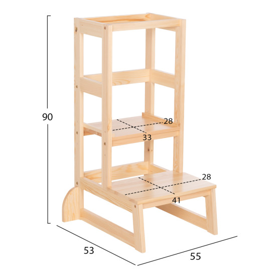 ΠΥΡΓΟΣ ΕΚΜΑΘΗΣΗΣ τ.MONTESSORI PEPE HM9291.01 ΞΥΛΟ ΠΕΥΚΟΥ ΦΥΣΙΚΟ 55x53x90Υεκ