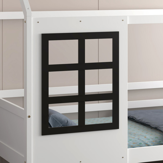 ΠΑΙΔΙΚΟ ΚΡΕΒΑΤΙ τ.MONTESSORI DOMER HM742.01 ΞΥΛΟ ΠΕΥΚΟΥ ΛΕΥΚΟ--ΓΙΑ 90x190εκ