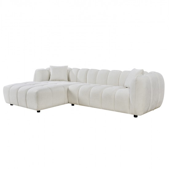 ΚΑΝΑΠΕΣ ΓΩΝΙΑ (ΑΡΙΣΤΕΡΗ) LYKKE HM3326.02L ΕΚΡΟΥ ΥΦΑΣΜΑ 280x89-165(η γωνία)x70Υεκ