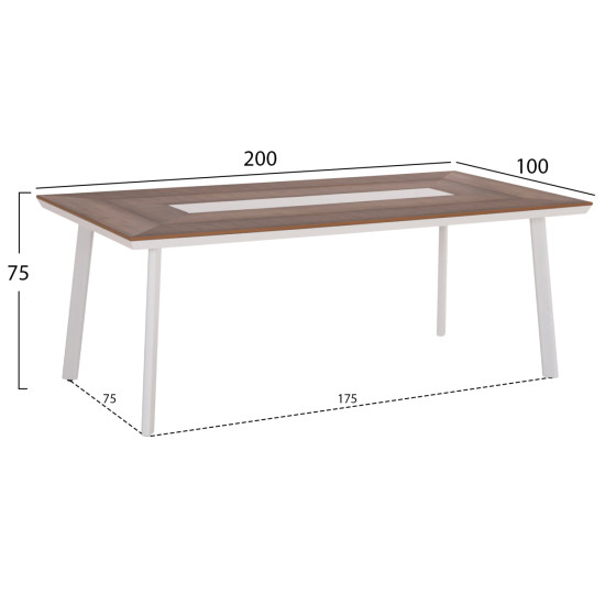 ΣΕΤ ΤΡΑΠΕΖΑΡΙΑΣ 9ΤΜΧ MAGNET HM10828.02 ΑΛΟΥΜΙΝΙΟ ΛΕΥΚΟ--POLYWOOD--P.E.ΣΧΟΙΝΙ