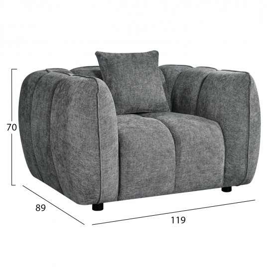 ΣΕΤ ΚΑΝΑΠΕΣ ΓΩΝΙΑ (ΔΕΞΙΑ)-ΠΟΛΥΘΡΟΝΑ LOUNGE LYKKE HM10820.01R ΓΚΡΙ ΥΦΑΣΜΑ