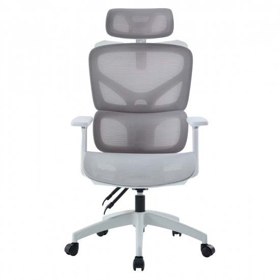 ΚΑΡΕΚΛΑ ΓΡΑΦΕΙΟΥ APEX HM1227.02 ΛΕΥΚΟ PP--ΑΝΟΙΧΤΟ ΓΚΡΙ MESH 70x66x113-130Υεκ