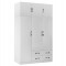 ΝΤΟΥΛΑΠΑ 3ΦΥΛΛΗ ΜΕ ΠΑΤΑΡΙ CARLY HM10891.05 ΜΕΛΑΜΙΝΗ ΣΕ ΛΕΥΚΟ 150X55Χ240Υεκ.