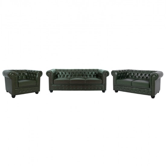 ΣΕΤ ΣΑΛΟΝΙ 3ΤΜΧ MOBAR HM10912.08 PU ΔΕΡΜΑ Τ.CHESTERFIELD ΚΥΠΑΡΙΣΣΙ