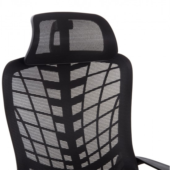 ΚΑΡΕΚΛΑ ΓΡΑΦΕΙΟΥ ELVAR HM1219.01 ΜΑΥΡO MESH--ΒΑΣΗ ΠΟΛΥΠΡΟΠΥΛΕΝΙΟΥ 63x56x125Υεκ