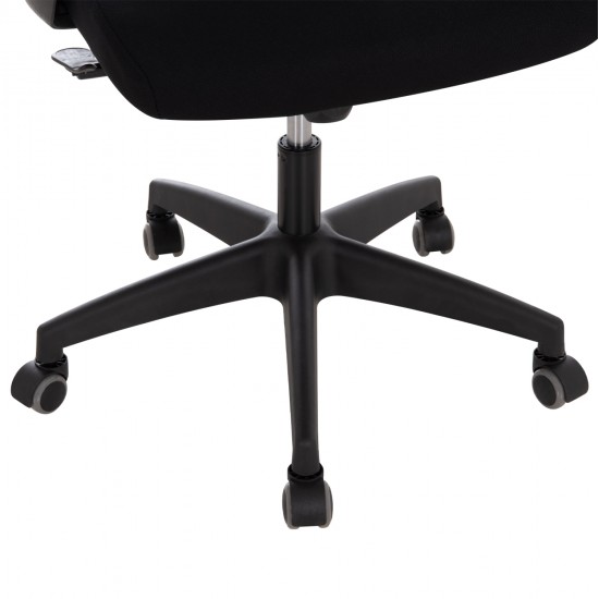 ΚΑΡΕΚΛΑ ΓΡΑΦΕΙΟΥ ELVAR HM1219.01 ΜΑΥΡO MESH--ΒΑΣΗ ΠΟΛΥΠΡΟΠΥΛΕΝΙΟΥ 63x56x125Υεκ