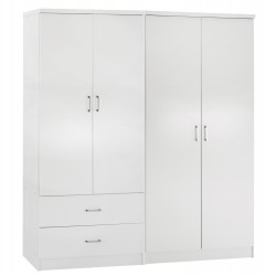 ΝΤΟΥΛΑΠΑ 4-ΦΥΛΛΗ ΜΕ 2 ΣΥΡΤΑΡΙΑ JENNA HM11351.05 ΜΕΛΑΜΙΝΗ ΣΕ ΛΕΥΚΟ 160x43x181Υ