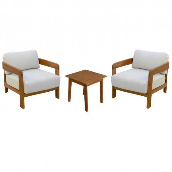 LOUNGE ΣΕΤ SOLARA HM10892 ΤΡΑΠΕΖΑΚΙ & 2 ΠΟΛΥΘΡΟΝΕΣ--ΞΥΛΟ ΑΚΑΚΙΑΣ--ΕΚΡΟΥ ΜΑΞΙΛΑΡΙΑ