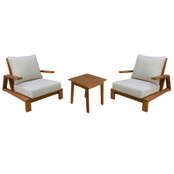 LOUNGE ΣΕΤ MIREX HM10893 ΤΡΑΠΕΖΑΚΙ & 2 ΠΟΛΥΘΡΟΝΕΣ--ΞΥΛΟ ΑΚΑΚΙΑΣ--ΕΚΡΟΥ ΜΑΞΙΛΑΡΙΑ