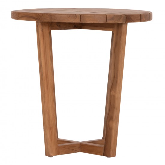ΤΡΑΠΕΖΙ ΜΕΣΗΣ ΣΤΡΟΓΓΥΛΟ KOLIN HM6650 ΞΥΛΟ TEAK ΦΥΣΙΚΟ Φ65x65Υεκ.