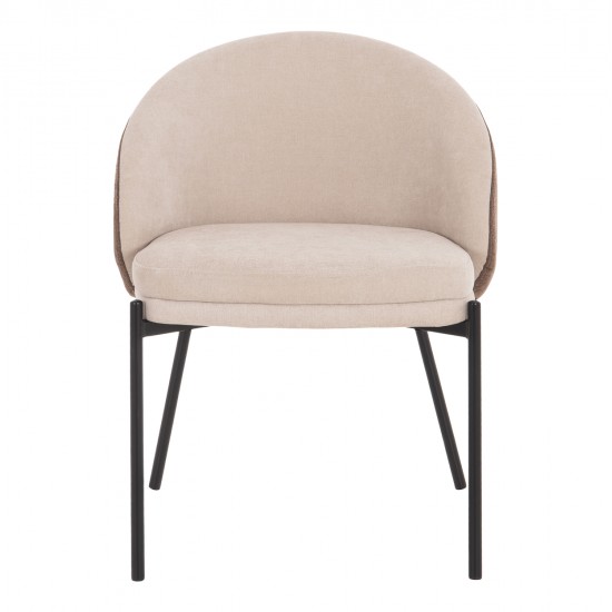 ΣΕΤ ΤΡΑΠΕΖΑΡΙΑΣ 7ΤΜΧ ASTORIA HM10933.02 MDF TOP--ΥΦΑΣΜΑ ΜΠΕΖ/ΚΑΦΕ & ΜΕΤΑΛΛΟ ΜΑΥΡΟ