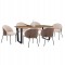 ΣΕΤ ΤΡΑΠΕΖΑΡΙΑΣ 7ΤΜΧ ASTORIA HM10933.02 MDF TOP--ΥΦΑΣΜΑ ΜΠΕΖ/ΚΑΦΕ & ΜΕΤΑΛΛΟ ΜΑΥΡΟ
