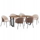 ΣΕΤ ΤΡΑΠΕΖΑΡΙΑΣ 7ΤΜΧ ASTORIA HM10933.02 MDF TOP--ΥΦΑΣΜΑ ΜΠΕΖ/ΚΑΦΕ & ΜΕΤΑΛΛΟ ΜΑΥΡΟ