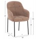 ΣΕΤ ΤΡΑΠΕΖΑΡΙΑΣ 7ΤΜΧ MANIDO HM10949.03 MDF TOP--ΥΦΑΣΜΑ TAUPE & ΜΕΤΑΛΛΟ ΜΑΥΡΟ