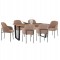 ΣΕΤ ΤΡΑΠΕΖΑΡΙΑΣ 7ΤΜΧ MANIDO HM10949.03 MDF TOP--ΥΦΑΣΜΑ TAUPE & ΜΕΤΑΛΛΟ ΜΑΥΡΟ