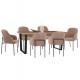 ΣΕΤ ΤΡΑΠΕΖΑΡΙΑΣ 7ΤΜΧ MANIDO HM10949.03 MDF TOP--ΥΦΑΣΜΑ TAUPE & ΜΕΤΑΛΛΟ ΜΑΥΡΟ