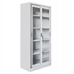 ΒΙΒΛΙΟΘΗΚΗ ΜΕ ΣΥΡΟΜΕΝΕΣ ΠΟΡΤΕΣ SIDER HM6632.02 ΜΕΤΑΛΛΙΚΗ ΛΕΥΚΗ 90x40x185Υεκ