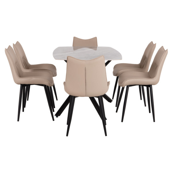 ΣΕΤ ΤΡΑΠΕΖΑΡΙΑΣ 7ΤΜΧ ISKA HM21363 ΚΕΡΑΜΙΚΟ TOP/ΜΕΤΑΛ. ΠΟΔΙΑ--PU ΜΠΕΖ/ΜΕΤΑΛ.ΠΟΔΙΑ