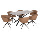 ΣΕΤ ΤΡΑΠΕΖΑΡΙΑΣ 7ΤΜΧ HANAE HM21365 ΚΕΡΑΜΙΚΟ TOP/ΜΕΤΑΛ. ΠΟΔΙΑ--PU ΜΟΚΑ/ΜΕΤΑΛ.ΠΟΔΙΑ