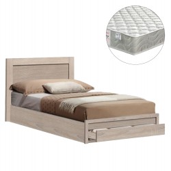 ΚΡΕΒΑΤΙ ΜΟΝΟ ΜΕ ΣΥΡΤΑΡΙ & ΣΤΡΩΜΑ MELANY HM10745.02 ΜΕΛΑΜΙΝΗ SONAMA--ΓΙΑ 90x190εκ