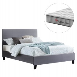 ΚΡΕΒΑΤΙ ΜΕ ΣΤΡΩΜΑ BECCA HM10760.02 ΓΚΡΙ ΥΦΑΣΜΑ--ΓΙΑ 150x200εκ