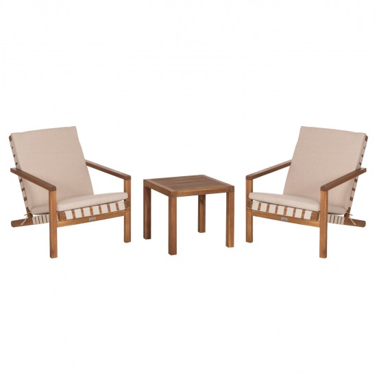 LOUNGE ΣΕΤ ΕΞ.ΧΩΡΟΥ 3ΤΜΧ DAME HM10982 ΞΥΛΟ ΑΚΑΚΙΑΣ--ΣΧΟΙΝΙ STRAP & ΜΑΞΙΛΑΡΙΑ ΣΕ ΜΠΕΖ